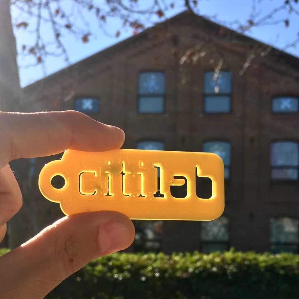 Citilab logo 3D printed keyring